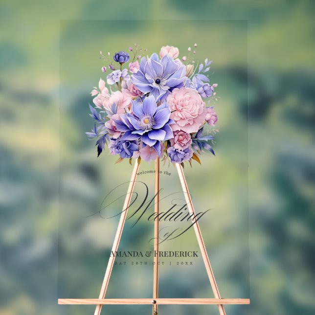 Pétal rose, Cornflower bleu et Mariage floral mauv (Neutre)