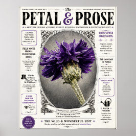 Petal und Prosa Vintage-Blumenmagazin-Cover Poster