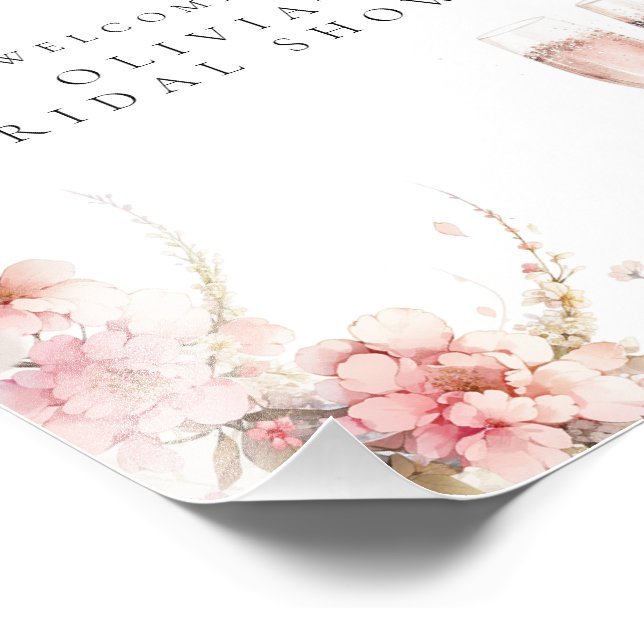 Petal und Prosecco Brautparty Willkommenspender Fotodruck (Ecke)