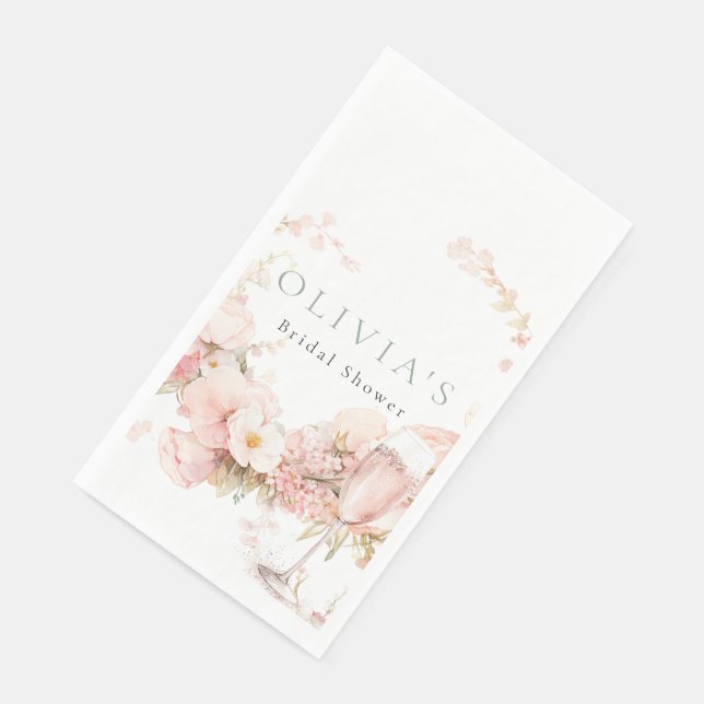 Petal und Prosecco Hochzeit Serviette (Ecke)
