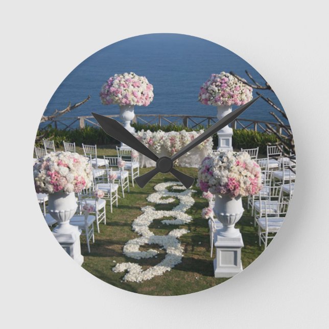Petal-Wedding-Aisle-Runners-20 Runde Wanduhr (Vorderseite)