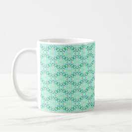 Petalen für grüne und Lila geometrische Blume Kaffeetasse