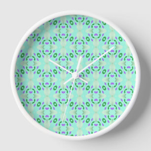Petalen für grüne und Lila geometrische Blume Uhr
