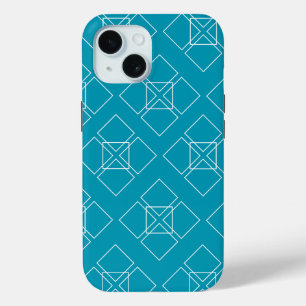 Petalen mit aquamarinem und weißem Quadrat Case-Mate iPhone Hülle