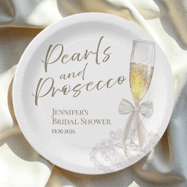 Petalen und Prosecco | Bow Watercolor-Brautparty Pappteller