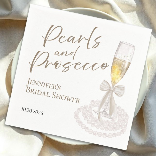 Petalen und Prosecco | Bow Watercolor-Brautparty Serviette (Von Creator hochgeladen)