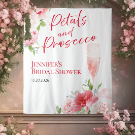 Petalen und Prosecco | Brautparty-Backdrops Wandteppich