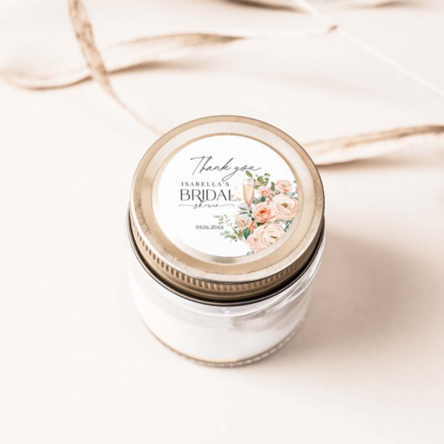 Petalen und Prosecco-Brautparty Runder Aufkleber (Von Creator hochgeladen)