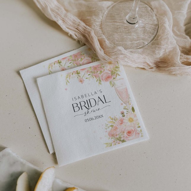 Petalen und Prosecco-Brautparty Serviette (Von Creator hochgeladen)