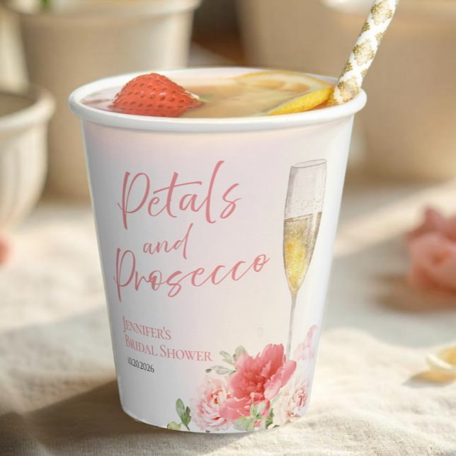 Petalen und Prosecco | Wild Garden Brautparty Pappbecher (Von Creator hochgeladen)