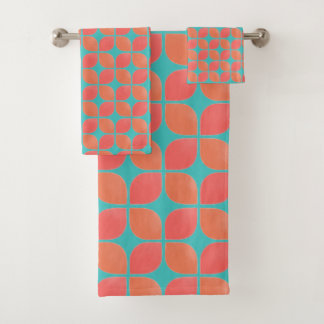pétales de corail set de serviettes de bain - turq