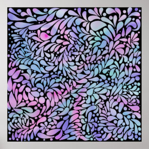 Pétales de couleur sirène contemporaine impression