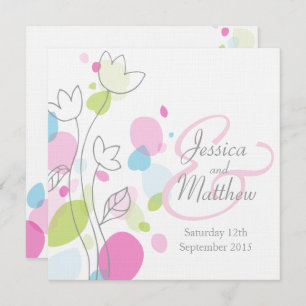 Pétales de fleurs graphiques invitations de mariag