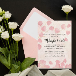 Pétales de Pêche et Invitation de la partie d'enga