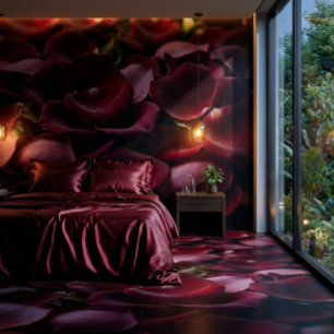 Pétales de rose rouge profond Carreau en céramique