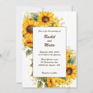 Pétales de tournesol : Faire-part de mariage perso