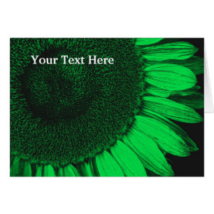 Pétales de tournesol vert Carte photo d'art floral