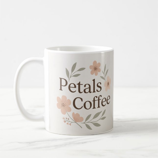 Pétales et café Mug florale (Gauche)