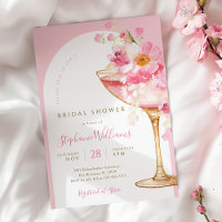 Pétales et Prosecco Arch Invitation de la douche n