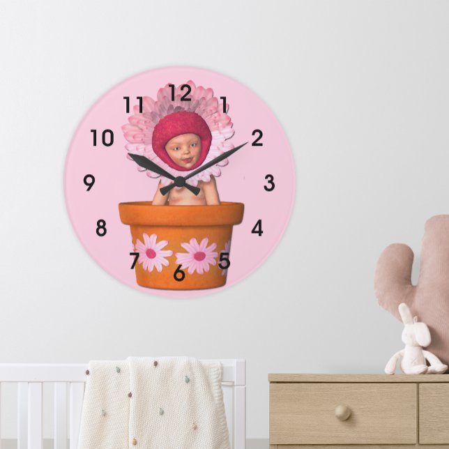 Pétales & Fleur temps de jeu Horloge rose (Créateur téléchargé)