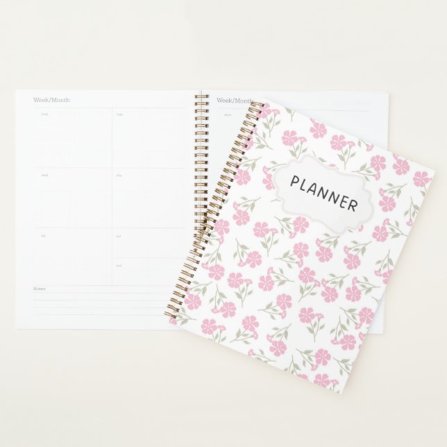 Pétales Pastel Planner - Conception minimale et él (Devant avec enveloppe)