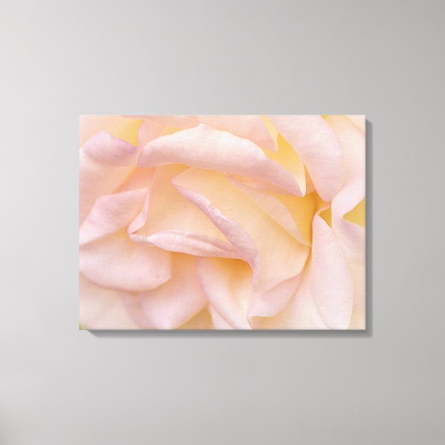 Pétales rose pâle en toile d'art florale (Recto)
