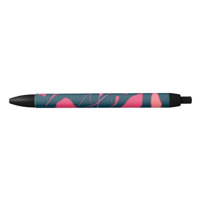 Pétales roses sur stylo à encre noire arrière - pl (Devant)