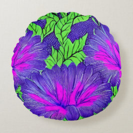 Pétales violets Coussin rond