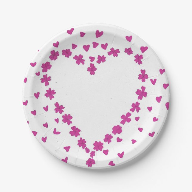 Petals Heart Paper Plate Pappteller (Vorderseite)