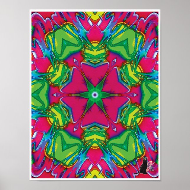 Petals Kinetic Collage Kaleidoscope Poster (Vorne)