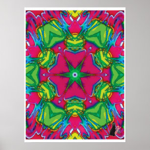 Petals Kinetic Collage Kaleidoscope Poster