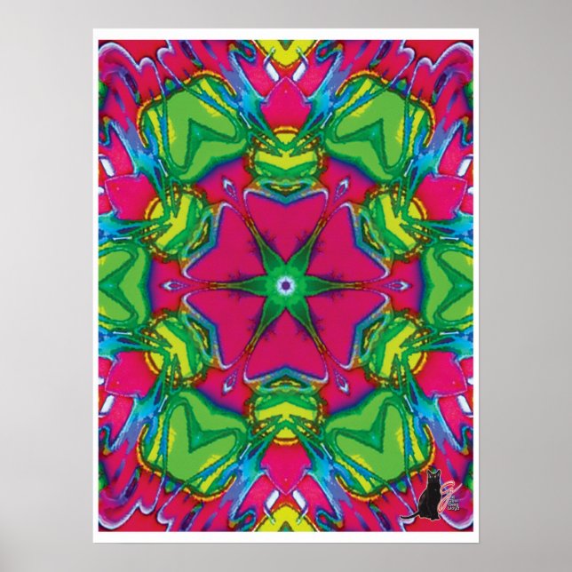 Petals Kinetic Collage Kaleidoscope Poster (Vorne)