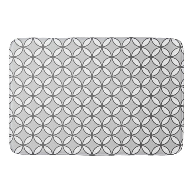 Petals kreisen Diamanten Muster grau und weiß Badematte (Vorderseite)