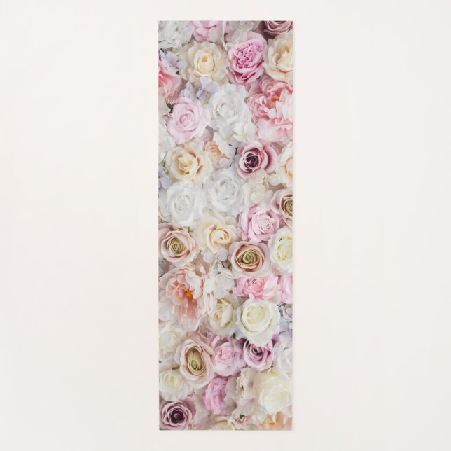 Petals & Peace - Blush Bloral Yoga Mat Yogamatte (Vorderseite)