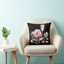 Petals Pearls Prosecco Brautparty Dekoration Kissen