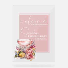 Petals, Pearls & Prosecco Junggesellinnen-Abschied Acrylschild