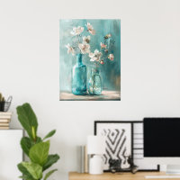 Petals & Porzellan: Bauernhof Rose Vase Wasserfarb