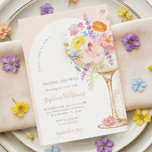 Petals & Prosecco Arch-Brautjungfer-Einladung Einladung