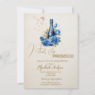 Petals & Prosecco Blaue Rosen Champagner Einladung