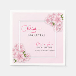 Petals & Prosecco Blumenstrauch Rosa Brautparty Serviette
