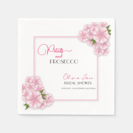Petals & Prosecco Blumenstrauch Rosa Brautparty Serviette