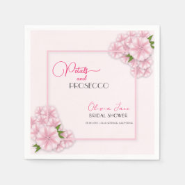 Petals & Prosecco Blumenstrauch Rosa Brautparty Serviette