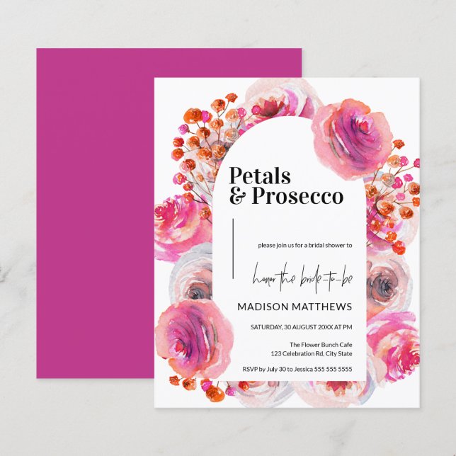 Petals & Prosecco Blumenstrauch Summer Brautparty (Vorne/Hinten)