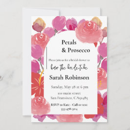Petals & Prosecco Blumenstrauch Summer Brautparty Einladung