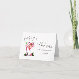 Petals & Prosecco Blush Pink Brautparty Dankeskarte