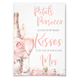 Petals & Prosecco Blush Pink Brautparty Fotodruck