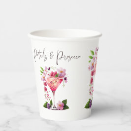 Petals & Prosecco Blush Pink Brautparty Pappbecher