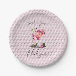 Petals & Prosecco Blush Pink Brautparty Pappteller