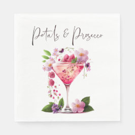 Petals & Prosecco Blush Pink Brautparty Serviette
