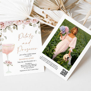 Petals Prosecco Blush QR Brautparty Einladung